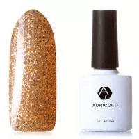 Цветной гель-лак ADRICOCO №063 мерцающий золотой (8 мл.)