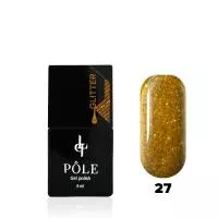 Гель-лак POLE - Glitter №27 - золотая луна (8 мл.)